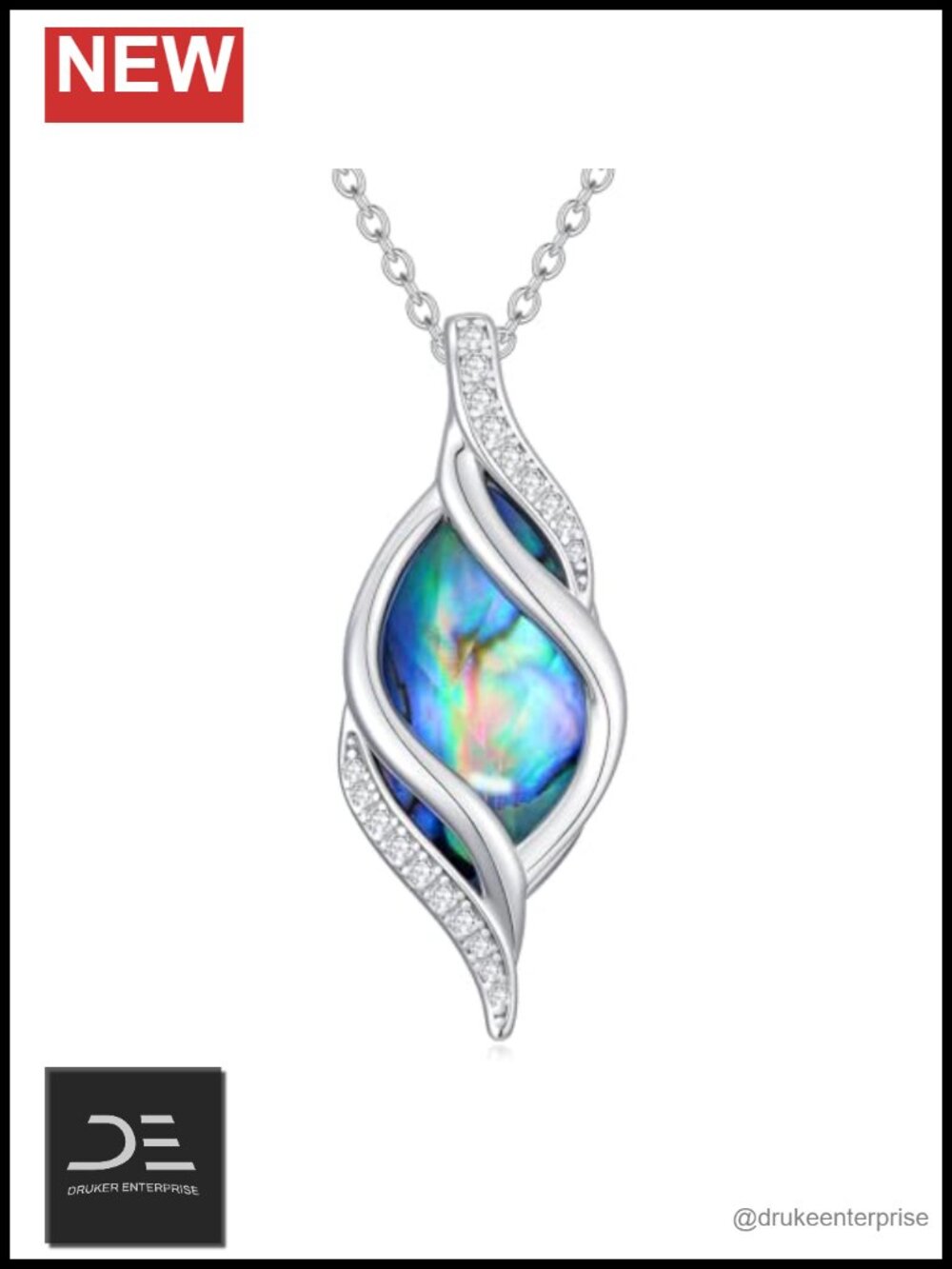 Infinity Necklace 18k White Gold Plated Dainty Gemstone Pendant Women's Fine
